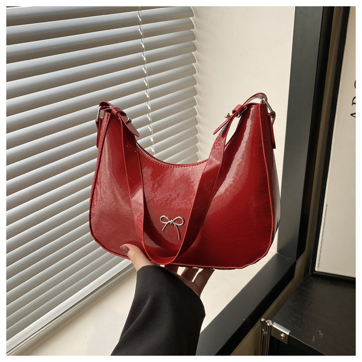 Premium Glossy Faux Leather Hobo Bag Stornfield