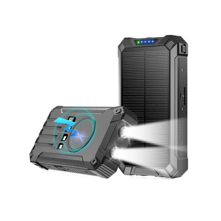 High-performance solar power bank with double LED light and fast charging function Stornfield
