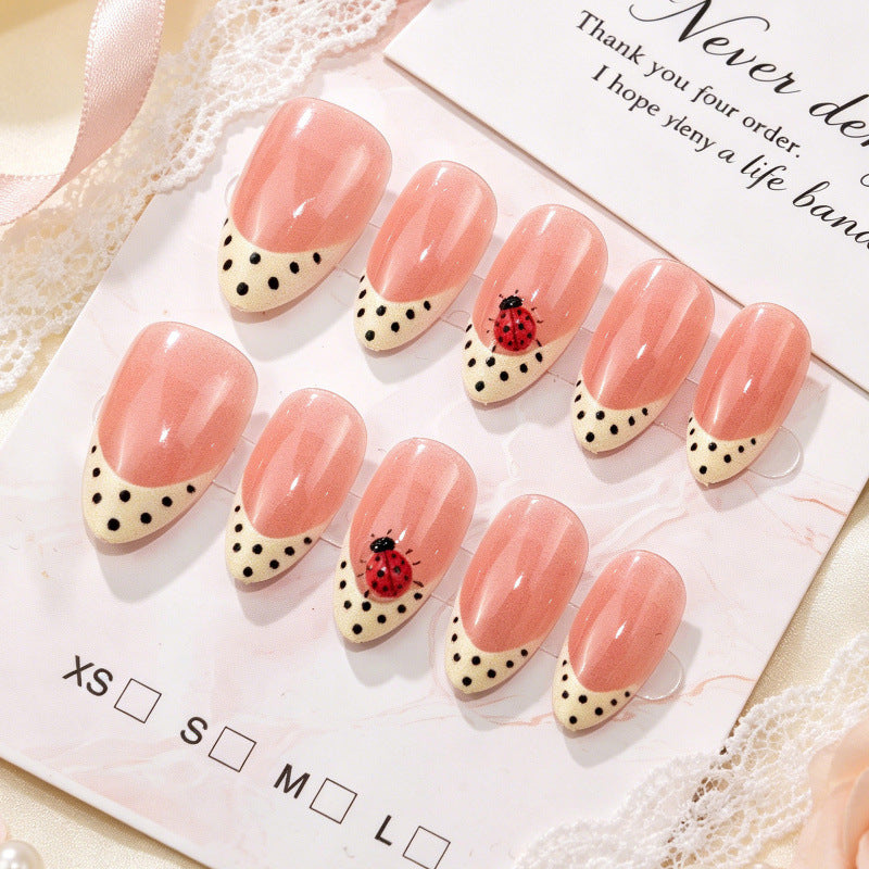 Artistic Ladybug Themed Press-On Nails