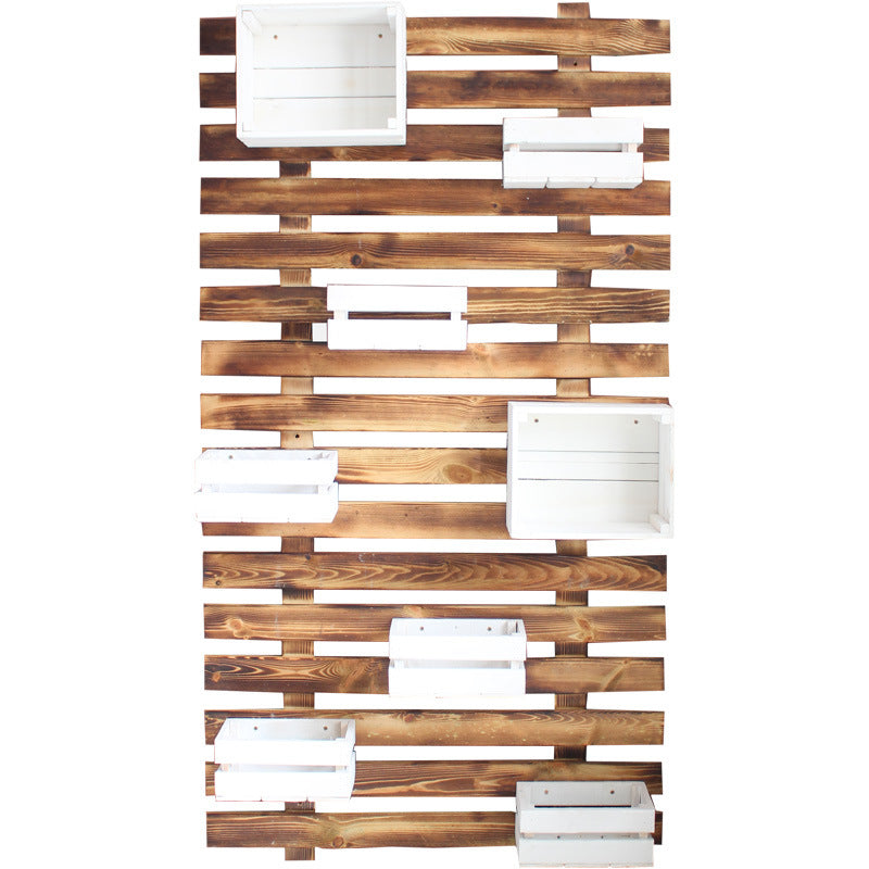 Wall shelf system with integrated storage boxes Stornfield