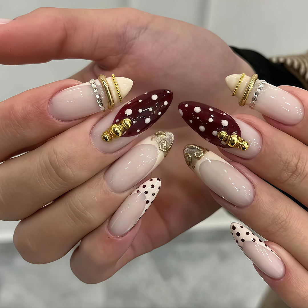 Decorative Stiletto Press-On Nail Art Extensions Stornfield