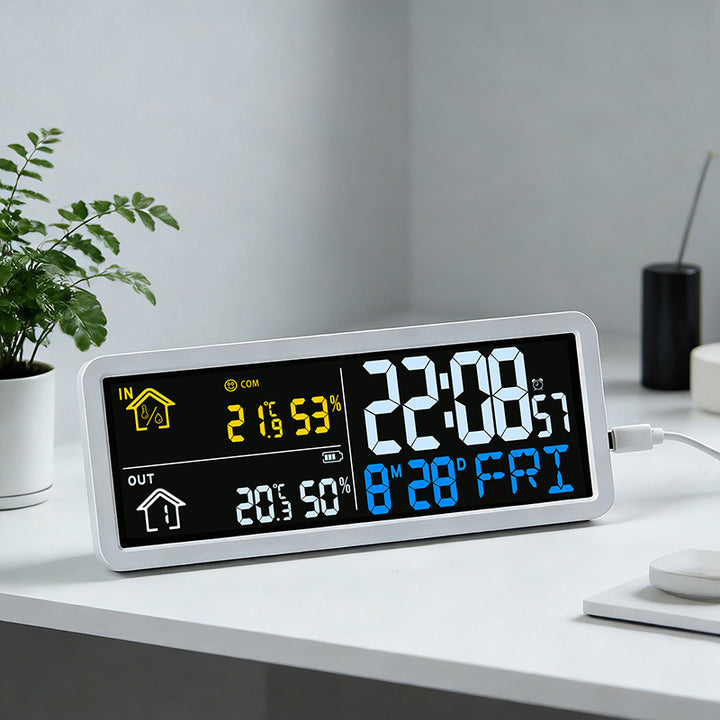 Digital weather forecast clock with hygrometer Stornfield