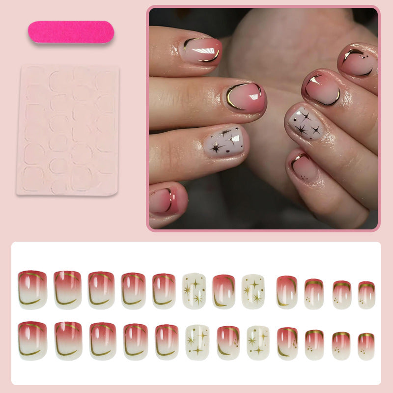 Artificial nail set with elegant rose accents Stornfield