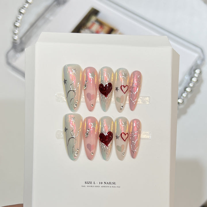 Elegant Decorative Stiletto Press-On Nail Art Set Stornfield