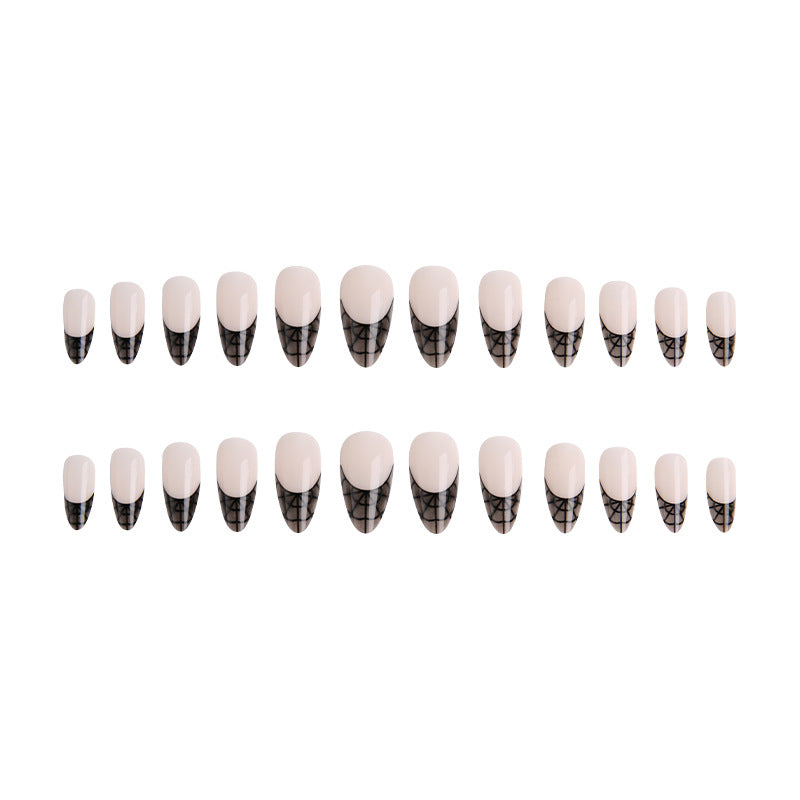 Artful nail tips with elegant spider web pattern Stornfield