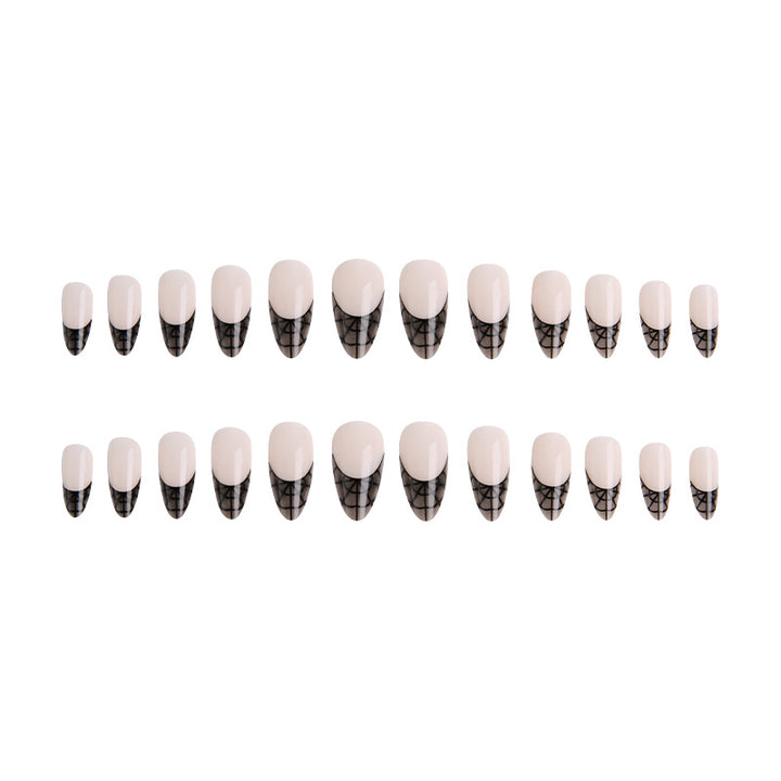 Artful nail tips with elegant spider web pattern Stornfield