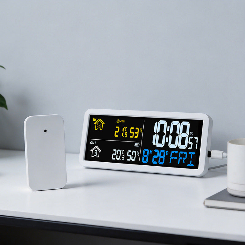 Digital weather forecast clock with hygrometer Stornfield