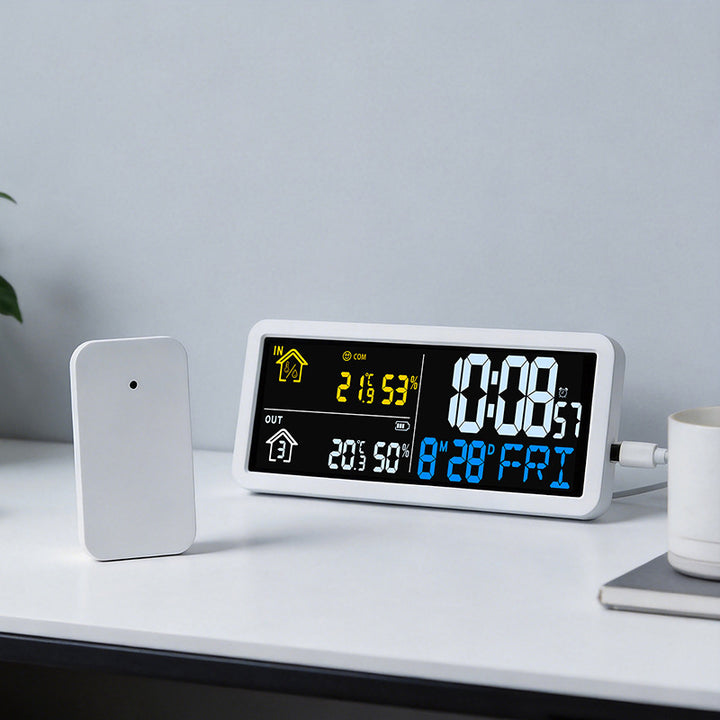 Digital weather forecast clock with hygrometer Stornfield