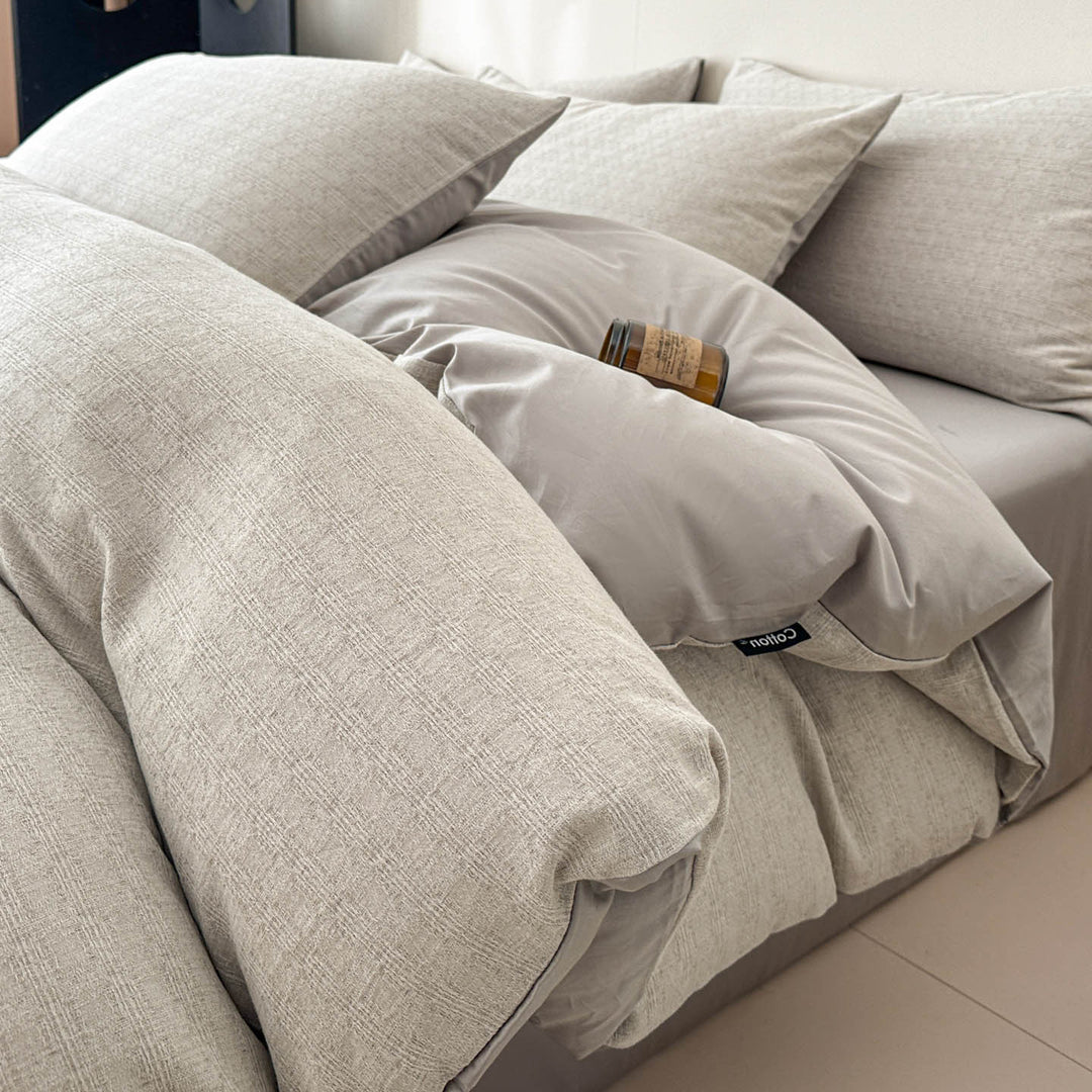 Reversible Printed Duvet Cover Set with Sateen-Feel Pillowcases