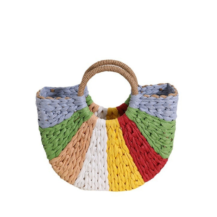 Handmade wicker bag with colorful pattern Stornfield