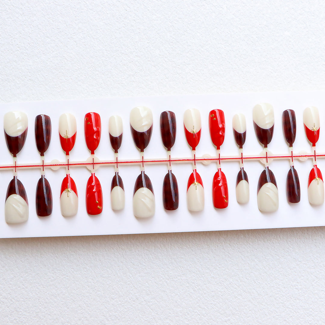 Decorative Press-On Nail Art Set with Unique Patterns Stornfield