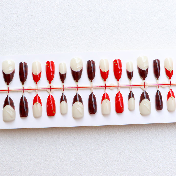 Decorative Press-On Nail Art Set with Unique Patterns Stornfield