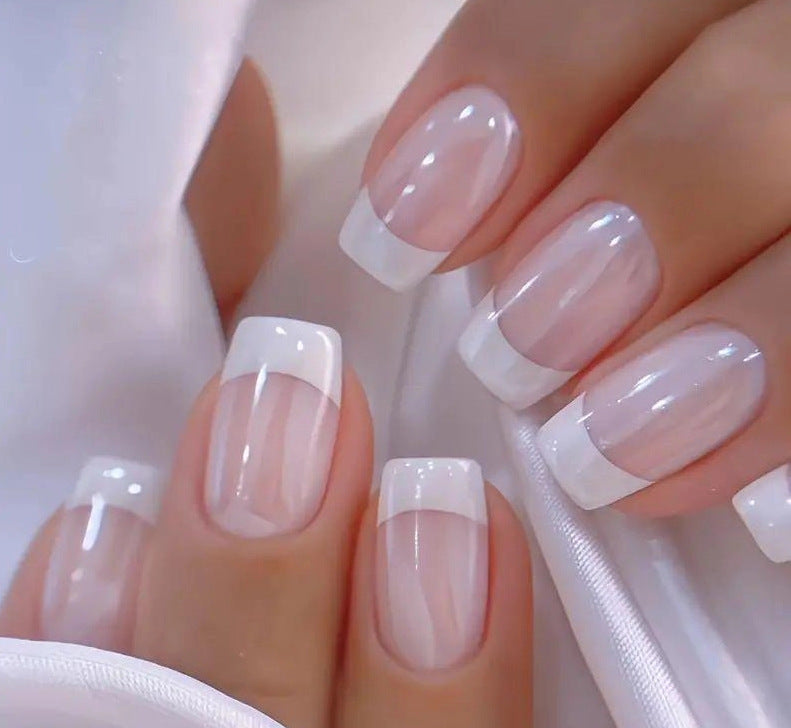 Elegant French Tip Nail Extensions Stornfield