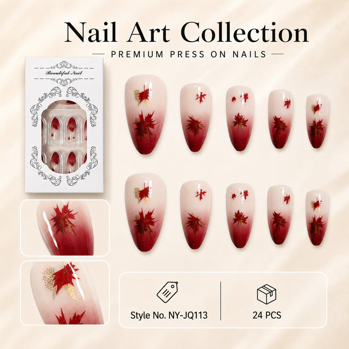 Artificial nails with leaf design Stornfield