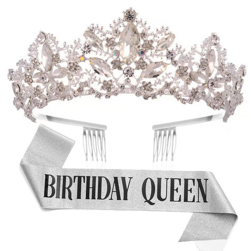 Women Glittering Tiara with "Birthday Queen" Sash Stornfield