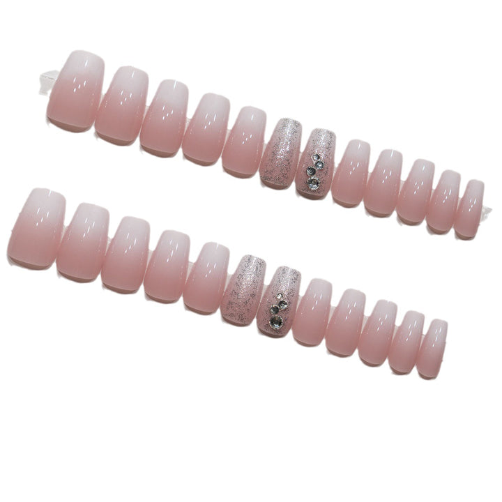 Elegant Ombre Press-On Nail Tips with Rhinestone Accents Stornfield