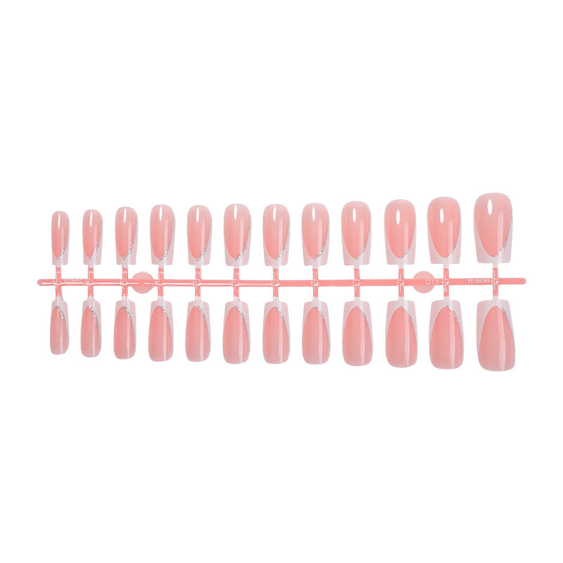 Artificial nail set with elegant design and glitter accents Stornfield