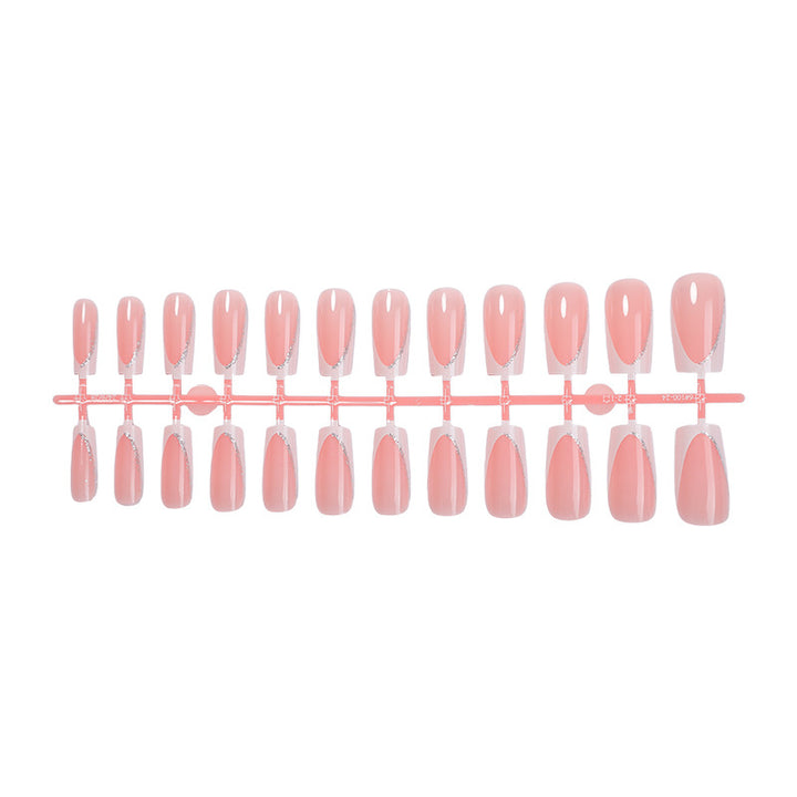 Artificial nail set with elegant design and glitter accents Stornfield