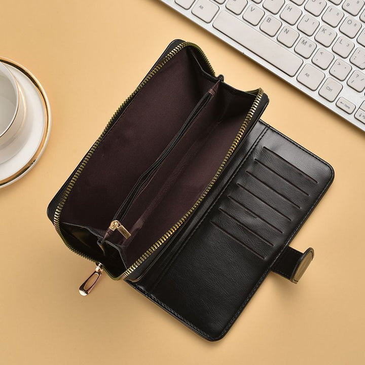 Slim Double-Zippered Wallet with Wrist Strap Stornfield