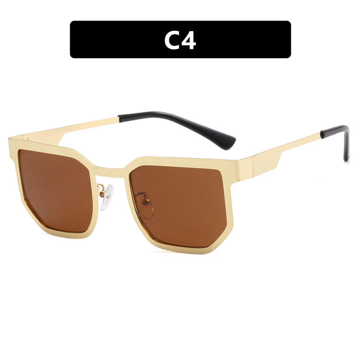 Ladies modern sunglasses in trendy rectangular design with narrow metal frame Stornfield