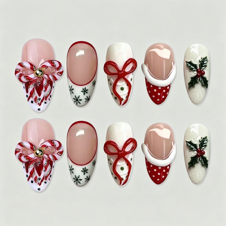Decorative Christmas-Themed Press-On Nail Art Set Stornfield