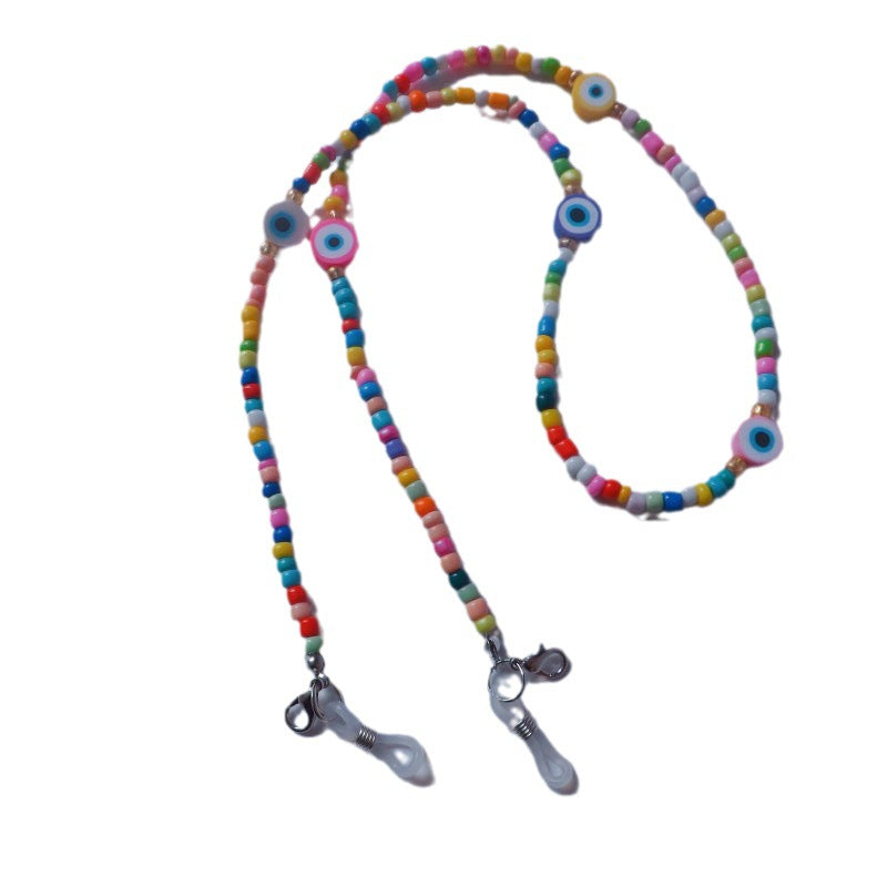 Colorful glasses holder chain with eye motifs Stornfield