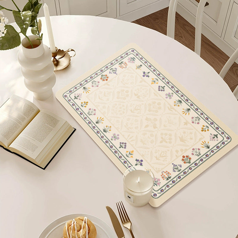 Floral Design Kitchen Mat Stornfield
