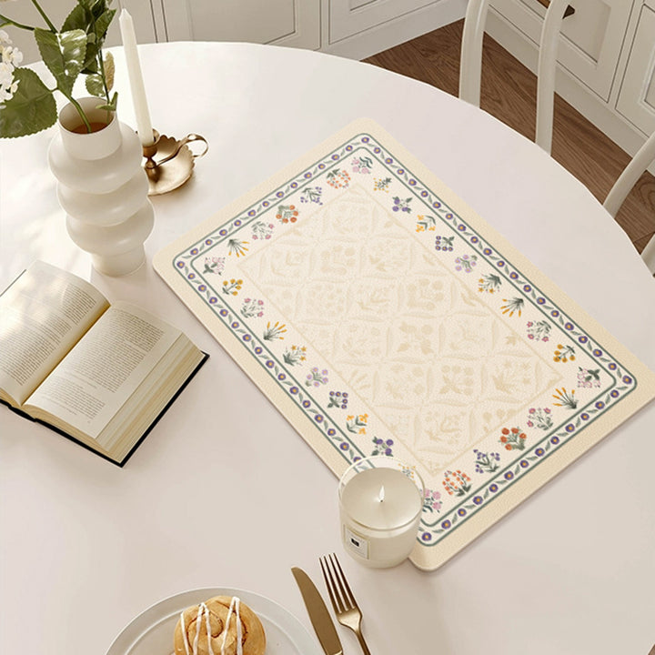 Floral Design Kitchen Mat Stornfield