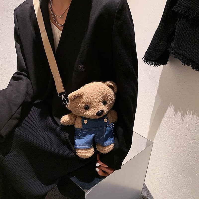 Plush Teddy Bear Crossbody Bag