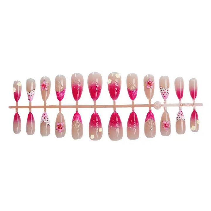 Artistic Floral-Accent Press-On Nails Stornfield