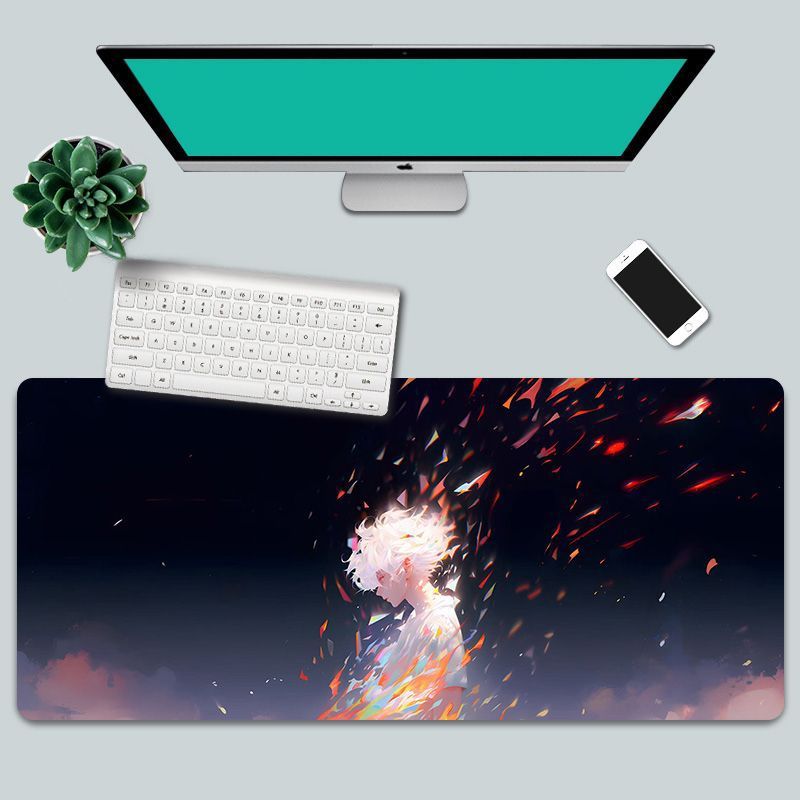 Artistic Leaf-Themed Desk Mat