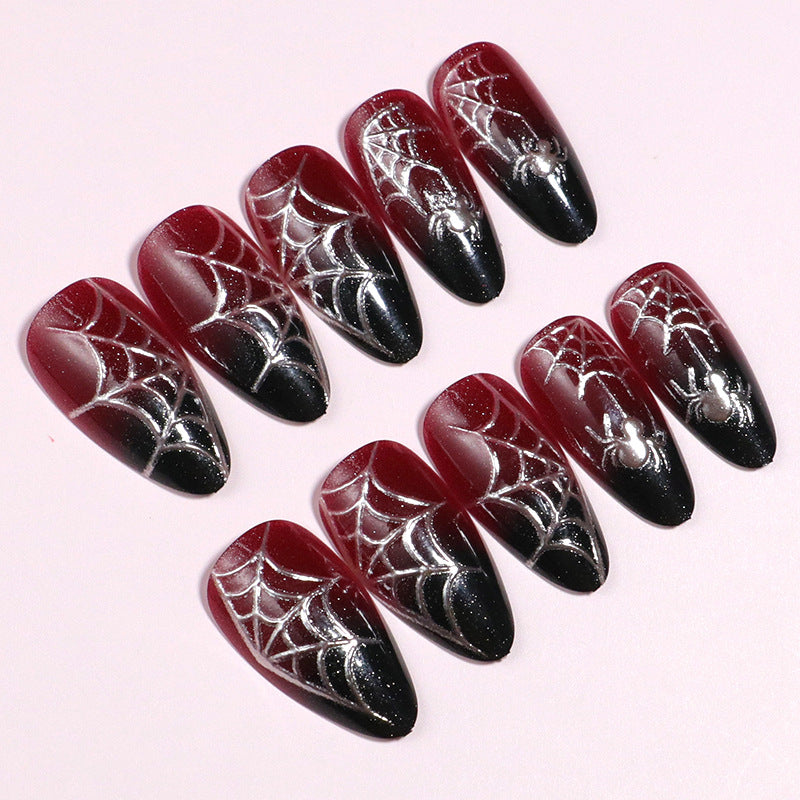 Artistic Spooky-Themed Press-On Nails Stornfield