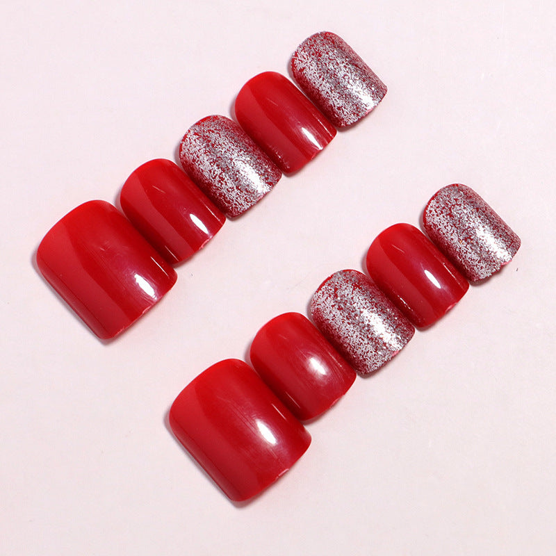 Decorative Press-On Nail Set with Glitter Accents Stornfield