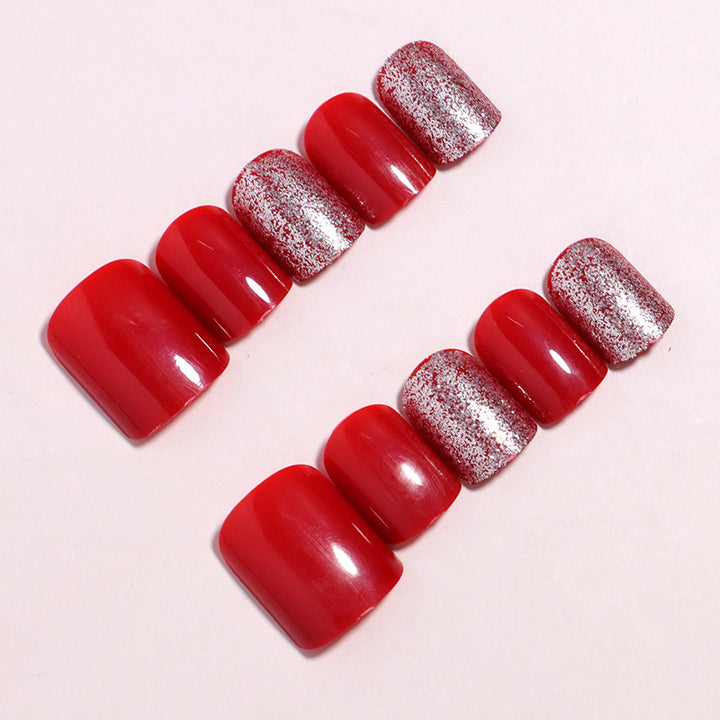 Decorative Press-On Nail Set with Glitter Accents Stornfield