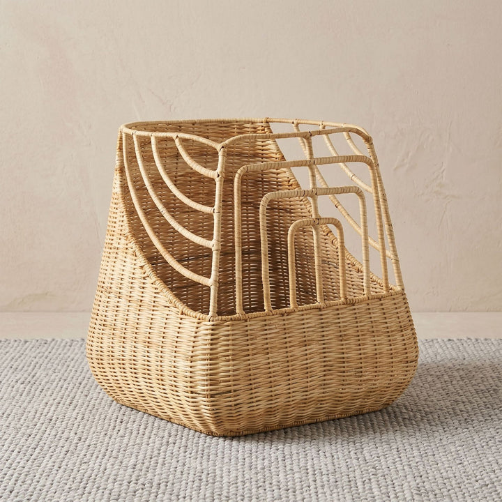 Handcrafted storage basket with curved design Stornfield