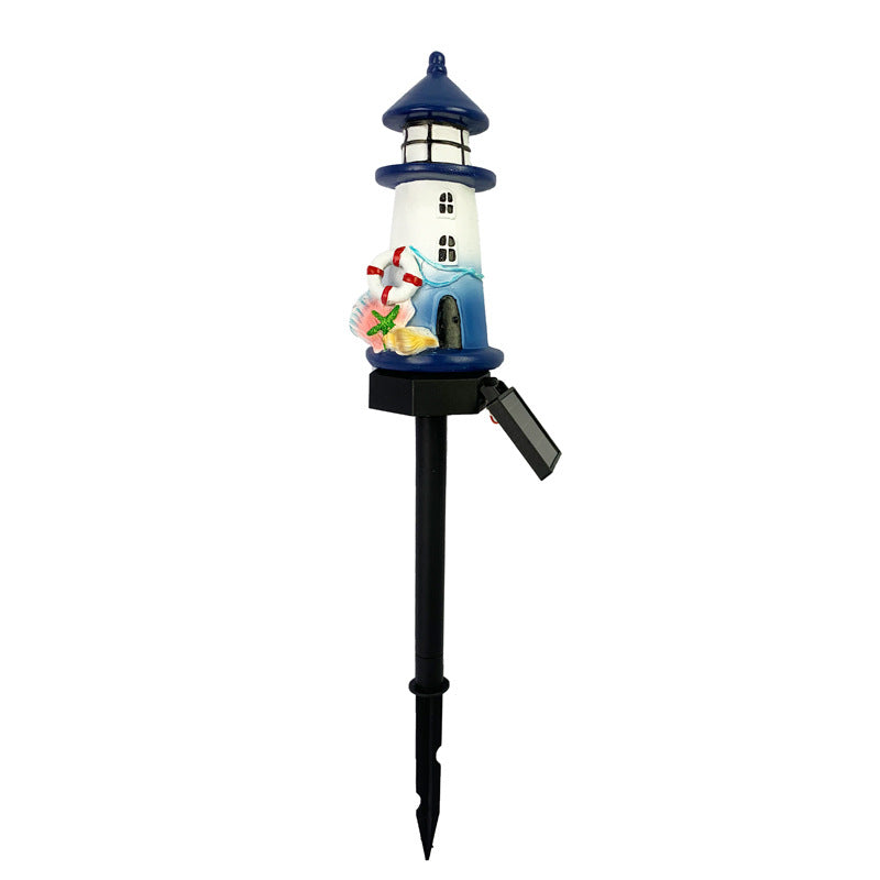Solar-Powered Coastal Lighthouse Garden Stake Light With Warm LED Resin Lantern And Dusk-To-Dawn Sensor Stornfield