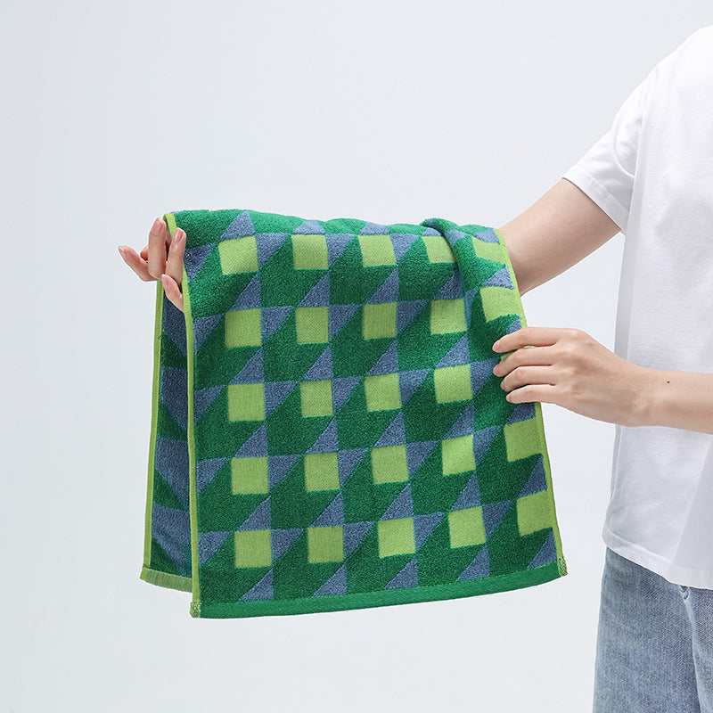 Soft terry towel with horse jacquard pattern