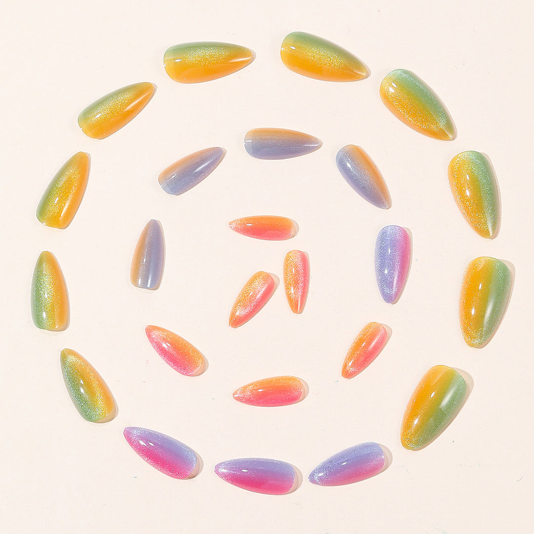 Iridescent Glitter Nail Art Extensions Stornfield