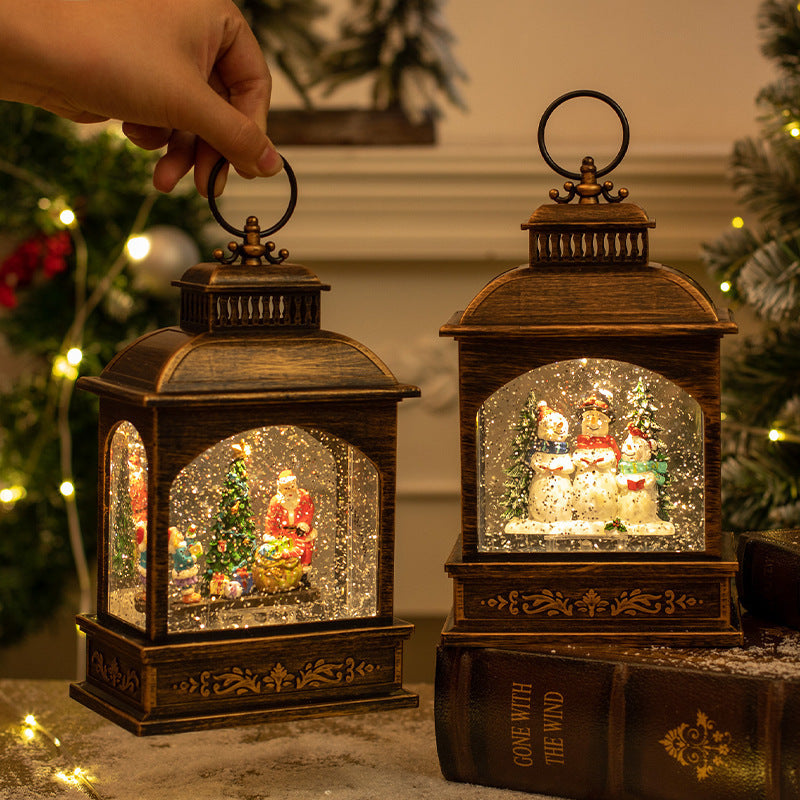 Decorative LED Snowman Lantern