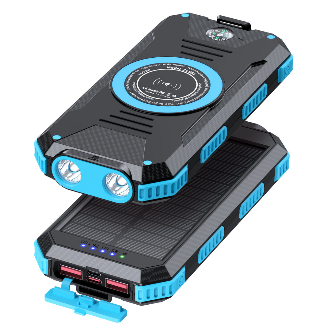 Solar-powered power bank with integrated compass and LED lighting Stornfield