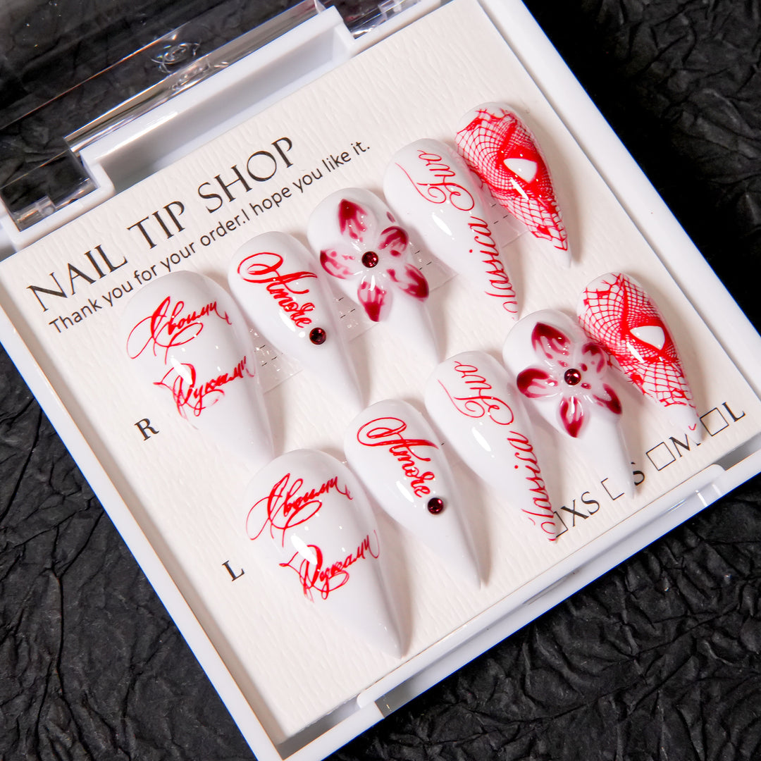 Artistic Floral Press-On Nail Design Kit