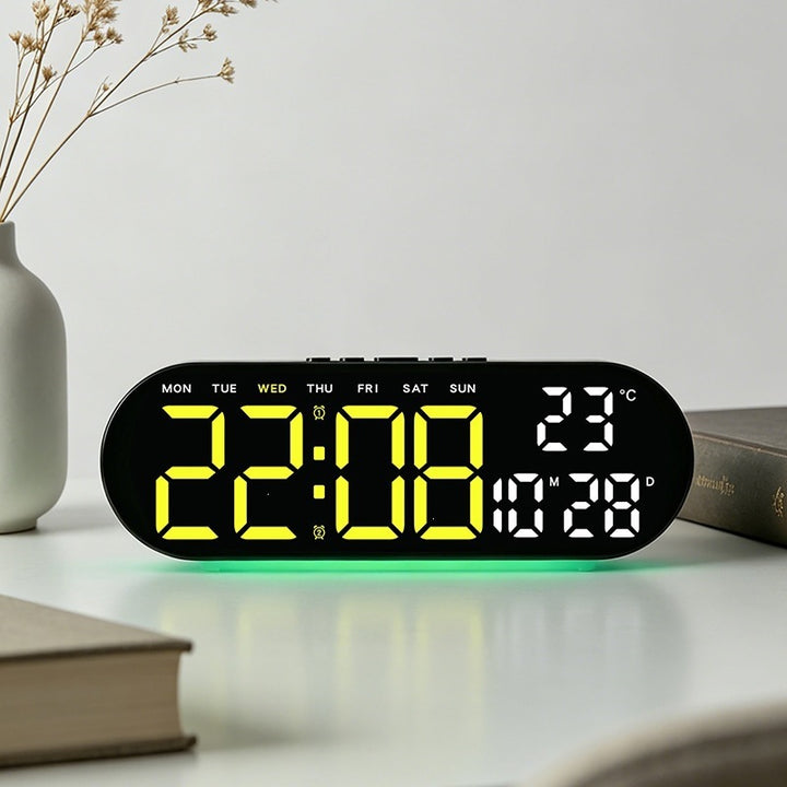 Digital alarm clock with multifunctional LED display and integrated thermometer function Stornfield