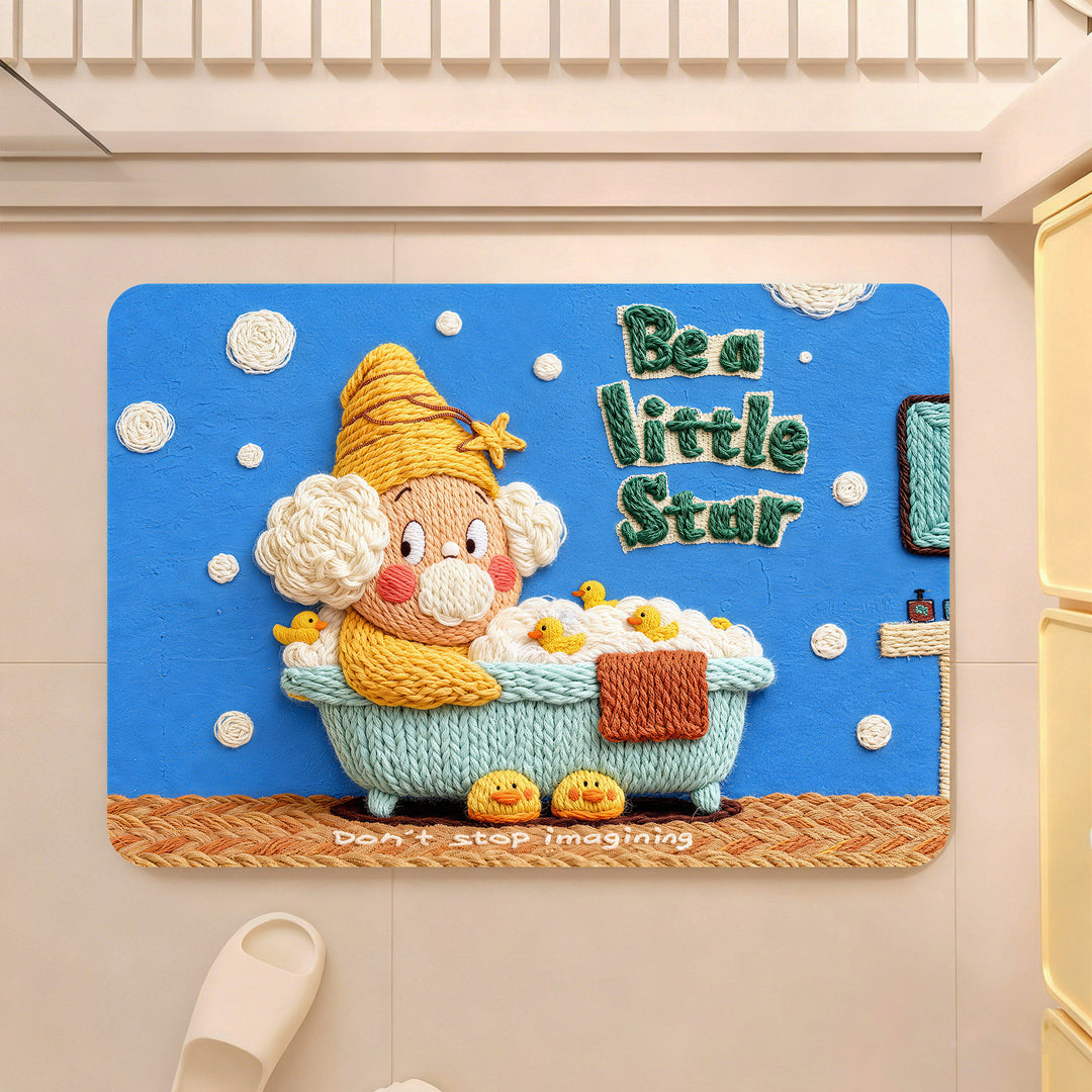 Playful Cartoon Character Shaped Bath Mat