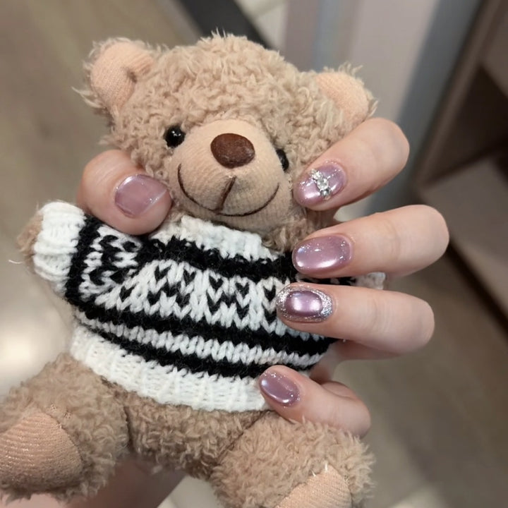 Elegant Crystal-Accented Nail Tips