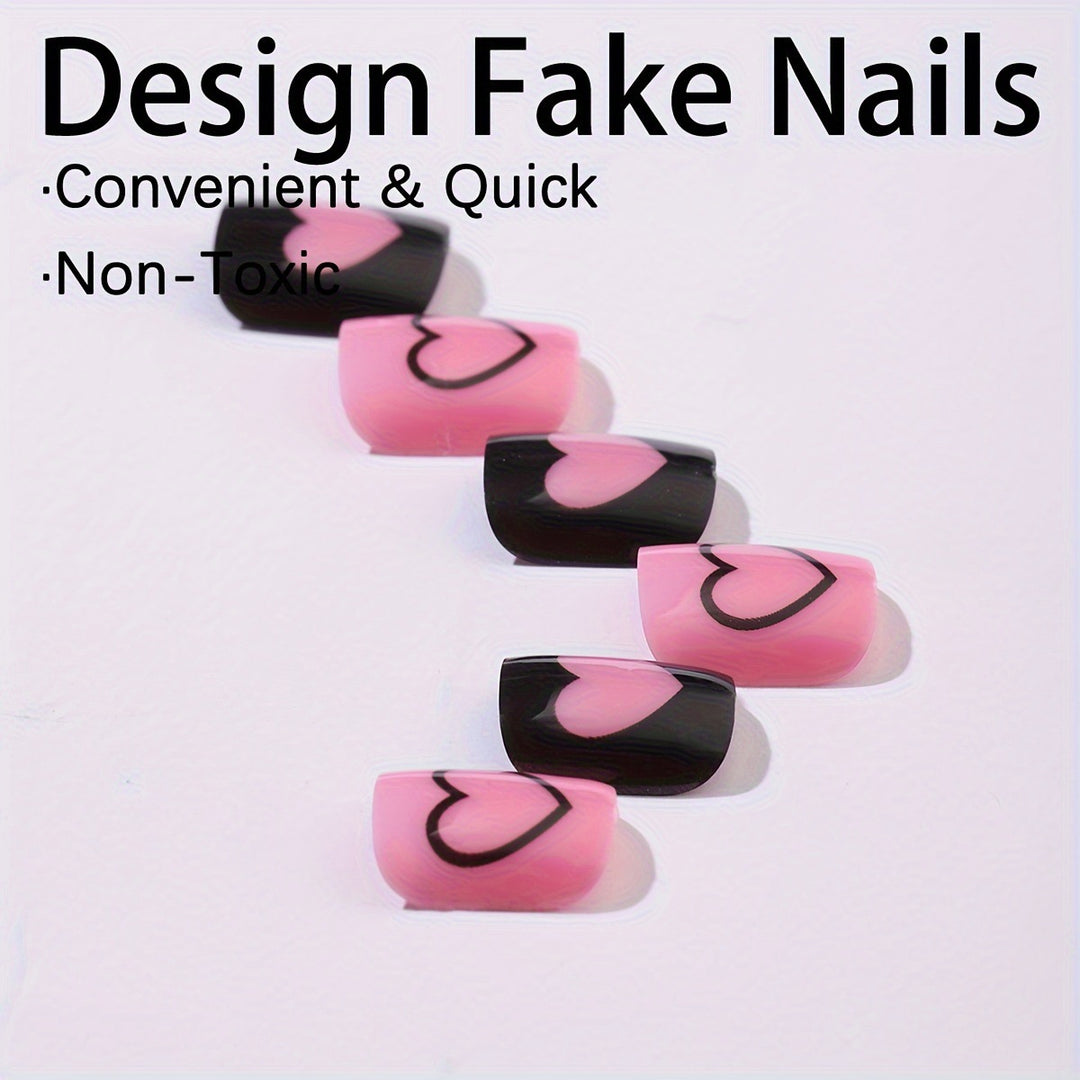 Creative Nail Art Set with Heart Patterns Stornfield