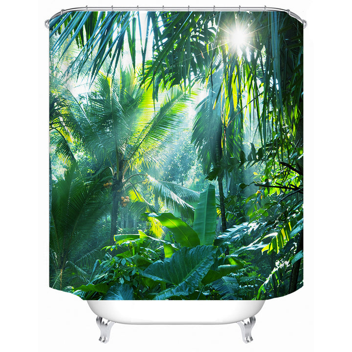 Tropical Jungle Print Shower Curtain Stornfield