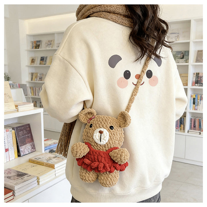 Cute Bear-Shaped Plush Backpack