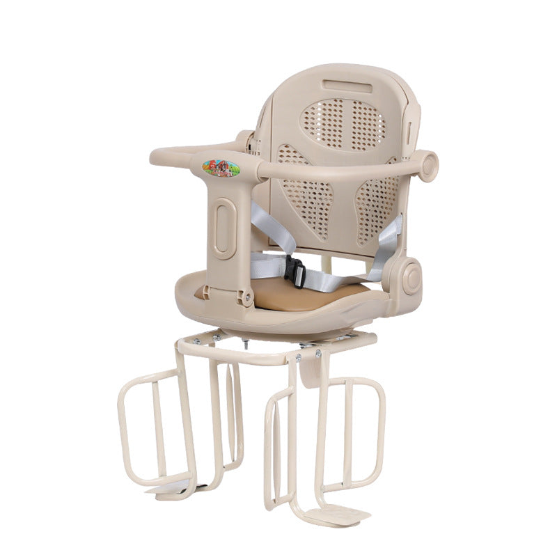 rear-mounted toddler bicycle seat with padded ergonomic backrest adjustable footrests and secure harness Stornfield
