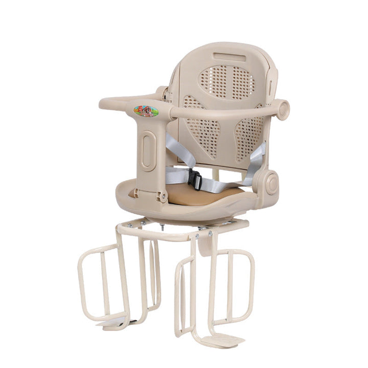 rear-mounted toddler bicycle seat with padded ergonomic backrest adjustable footrests and secure harness Stornfield