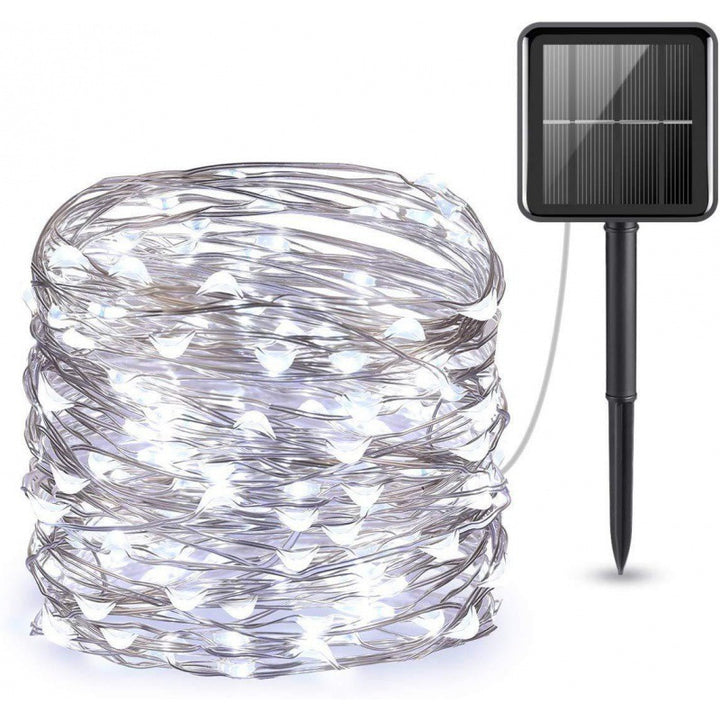 Ultra-Flexible Solar Micro-LED Fairy String Lights With Waterproof Ground-Mount Panel Stornfield
